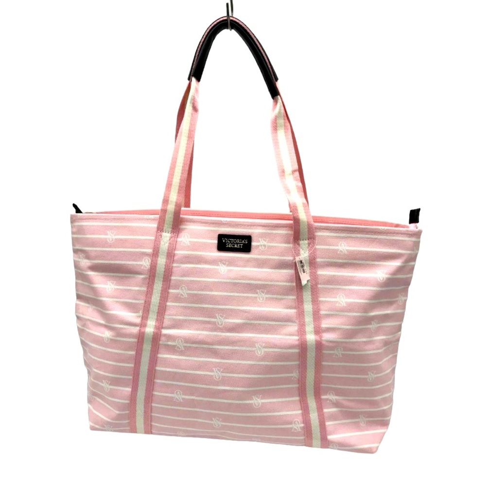 Victoria’s Secret Pink & White Stripe Large Tote Bag